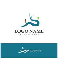 River Logo vector icon illustration design template