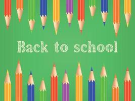 Back to school background template with colored pencils concept of drawing and education banner vector