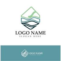 River Logo vector icon illustration design template