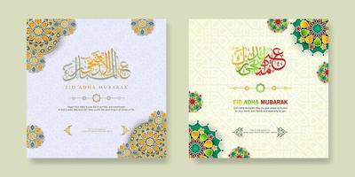 Set Eid Adha Mubarak Greeting  design vector