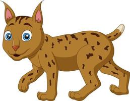 Cute hyena cartoon on white background vector