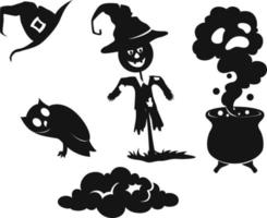 Cute Halloween icon collection set vector