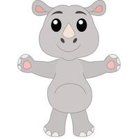 Cute baby cartoon rhino standing vector