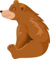 Cute little bear cartoon sitting vector