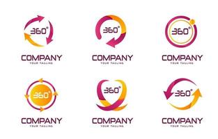 Gradient 360 Set Logo Collection vector