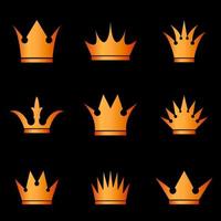 Crown Icon Set vector