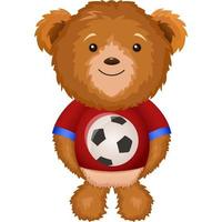Cute teddy bear playing a soccer vector