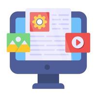 A colorful design icon of video content management vector