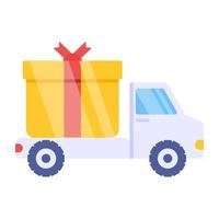 Gift delivery icon, editable vector