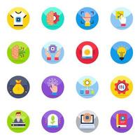 Pack of Artificial Intelligence Flat Icons vector