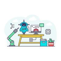 Artificial intelligence illustration in flat design vector