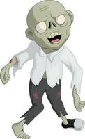 Scary zombie cartoon on white background vector