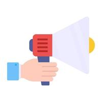 Hand holding megaphone showing concept of campaign vector
