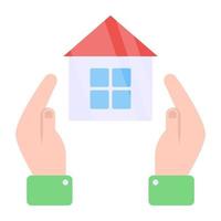 Conceptual flat design icon of home care vector