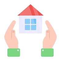 Conceptual flat design icon of home care vector