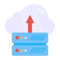 icono de diseño plano de la carga del servidor en la nube vector