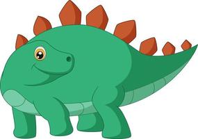 Cute stegosaurus cartoon on white background vector