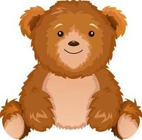 Cute teddy bear sitting on white background vector