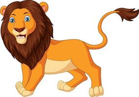 Cute lion cartoon isolated on white background vector