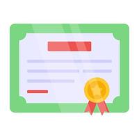 Editable design icon of certificate vector