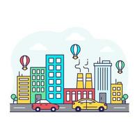 A trendy vector design of industrial building
