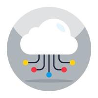 Editable design icon of cloud networking vector