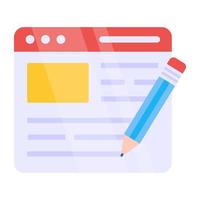 Editable design icon of online article writing vector