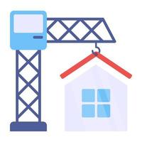 Editable design icon of home construction vector