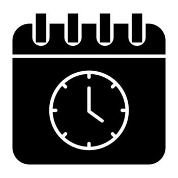 Calendar with clock showing concept of timetable vector