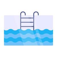 Flat design icon of swimming pool vector