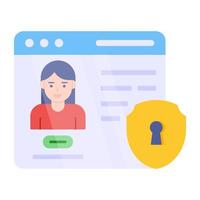 Modern design icon of web profile security vector