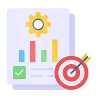 Editable design icon of business report target vector