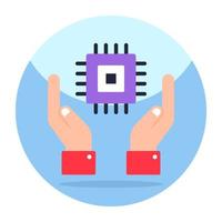 icono de diseño perfecto del cuidado del microchip vector