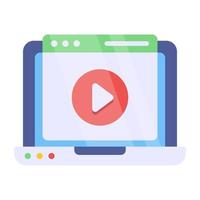 Video website icon, editable vector