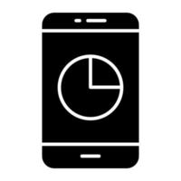 Editable design icon of mobile data analytics vector