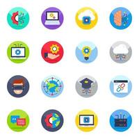 Pack of Setting Flat Icons vector