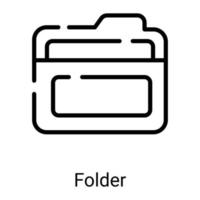 Folder, document line icon isolated on white background vector