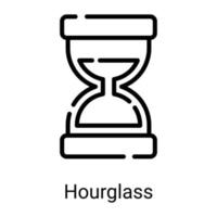 sand clock, hourglass line icon isolated on white background vector