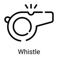 whistle line icon isolated on white background vector