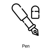 pen line icon isolated on white background vector
