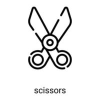 scissors, cut line icon isolated on white background vector