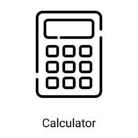 calculator line icon isolated on white background vector