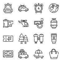 Travel and tour Line Icons set. Light version for Web and Mobile. vector