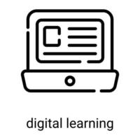 icono de línea de e-learning aislado sobre fondo blanco vector