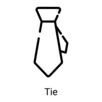 corbata, icono de línea de corbata de cuello aislado en fondo blanco vector