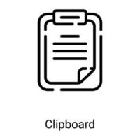 clipboard line icon isolated on white background vector