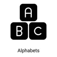 bloques de letras, icono de línea abc aislado sobre fondo blanco vector