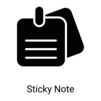 sticky notes line icon isolated on white background vector