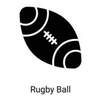 icono de línea de pelota de rugby aislado sobre fondo blanco vector