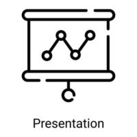 presentation line icon isolated on white background vector